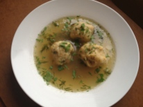 Matzoh ball soup - first recipe of the year.